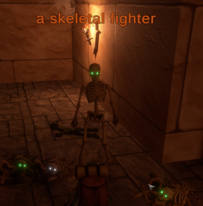 A skeletal fighter