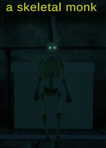 a skeletal monk