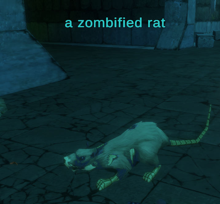 a zombified rat