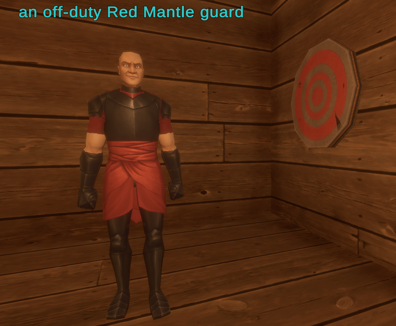 an off-duty Red Mantle guard