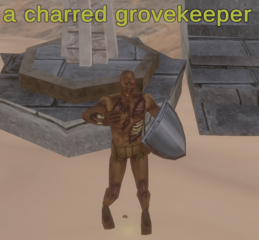 A charred grovekeeper