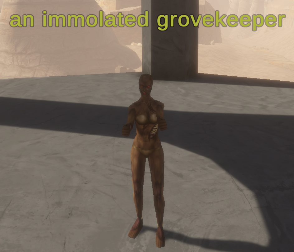 An immolated grovekeeper