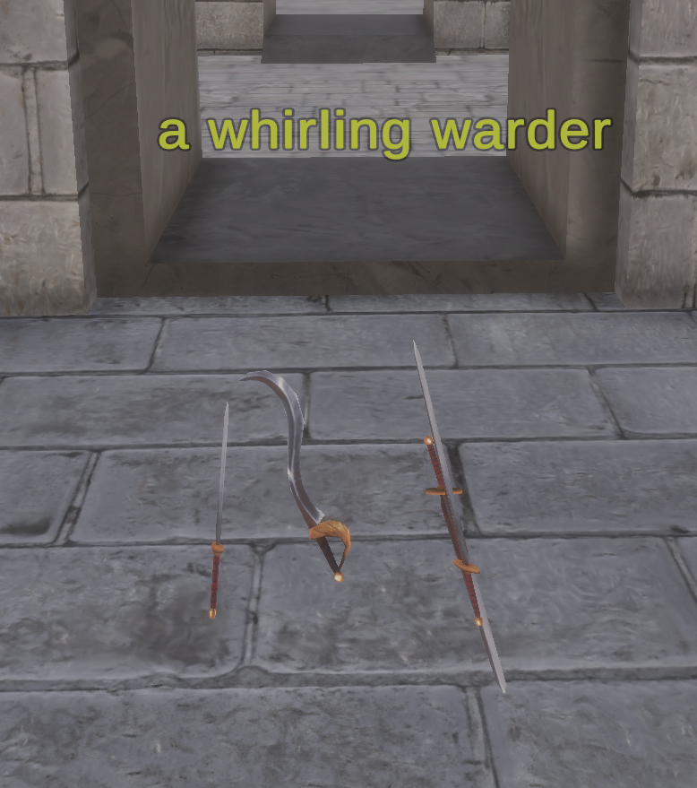 A whirling warder