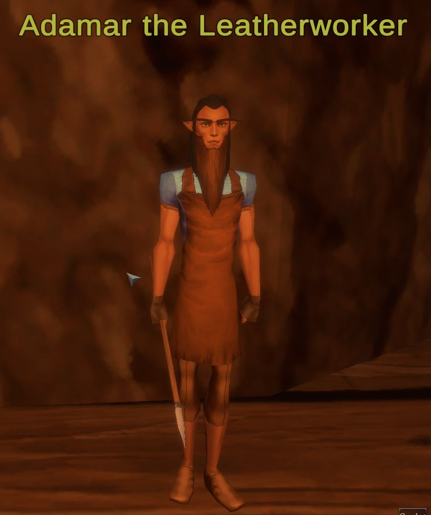 Adamar the Leatherworker with his overhead name visible