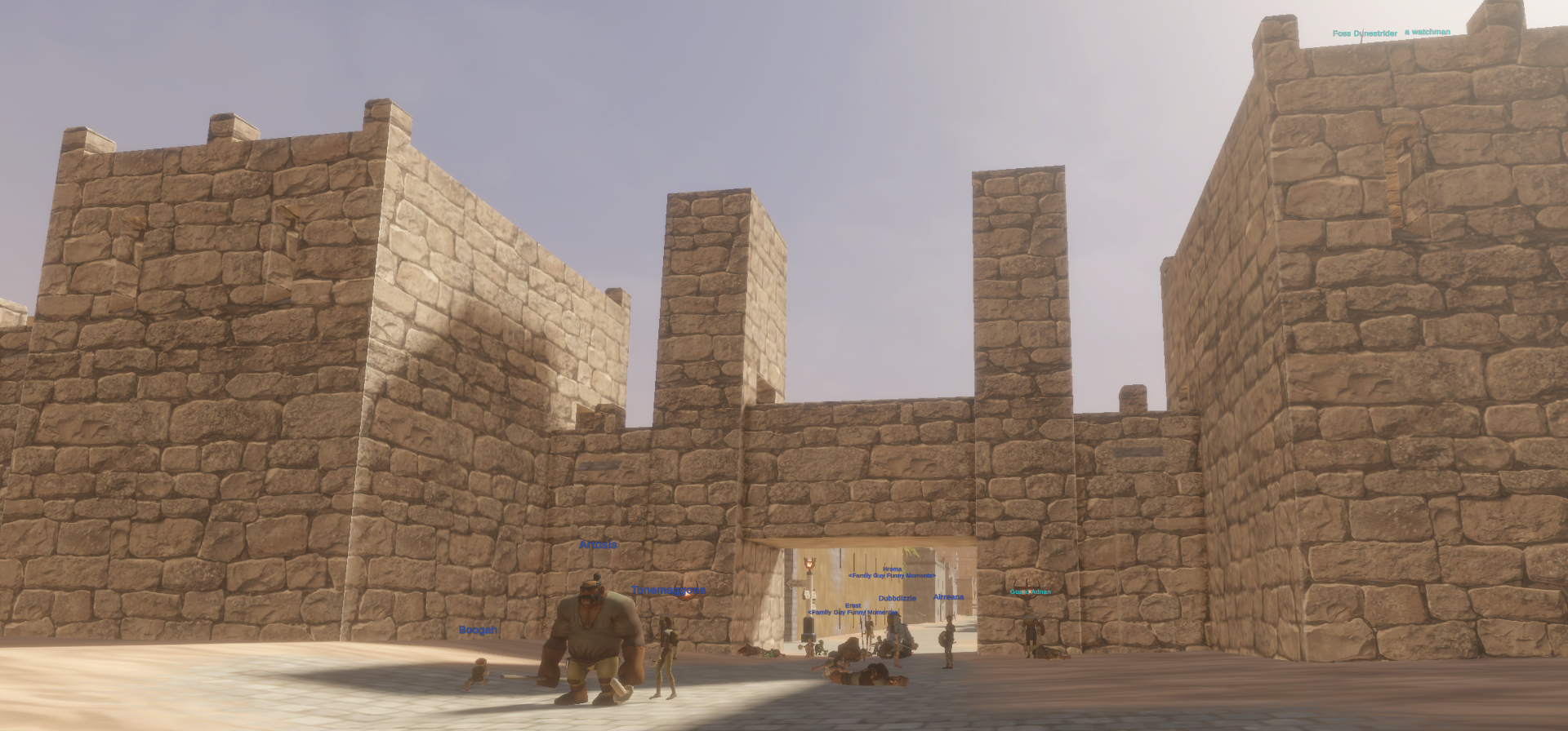 Another in-game view of the West Gate walls