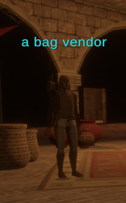 A bag vendor in the Night Market