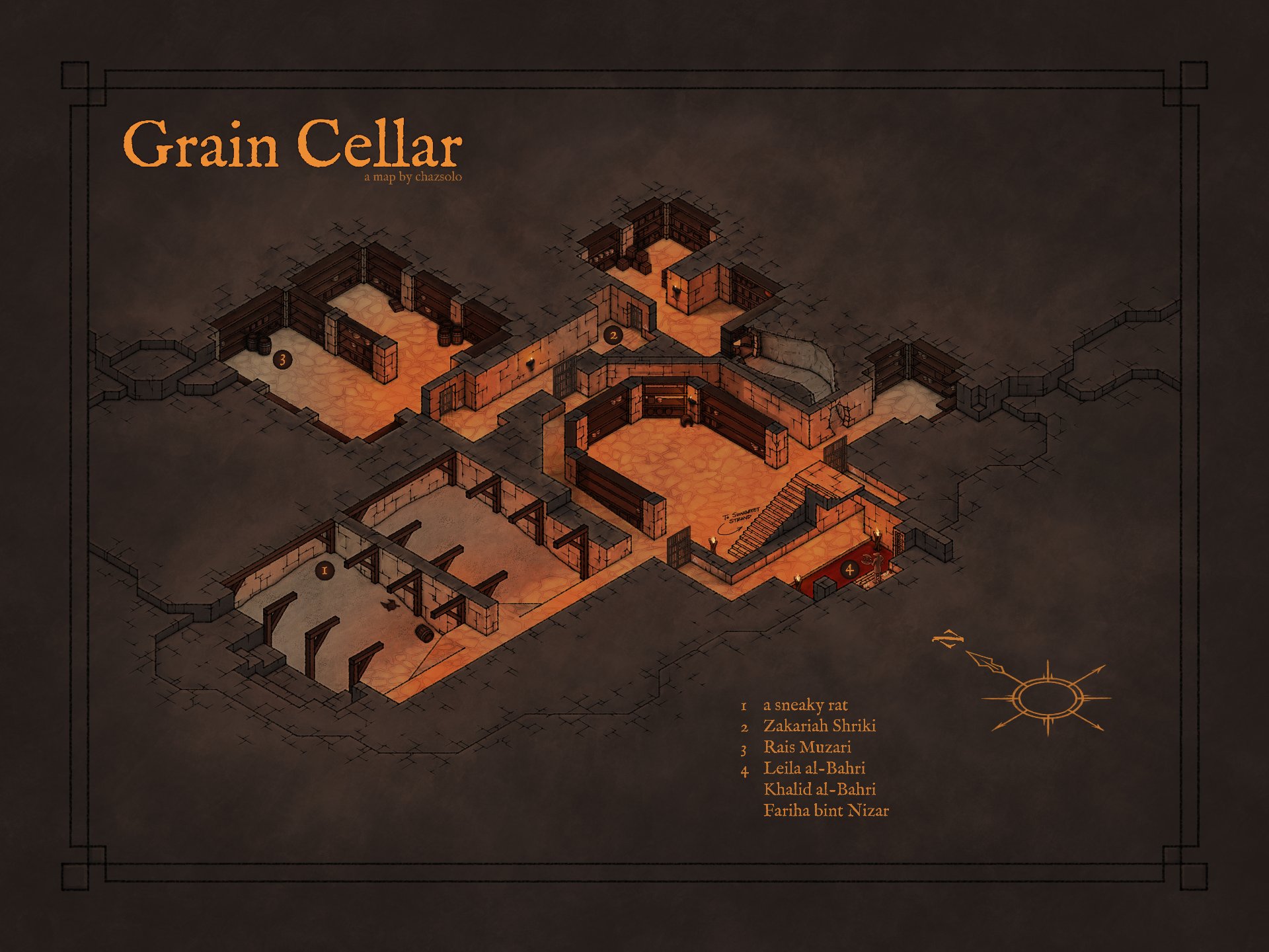Isometric Grain Cellar map