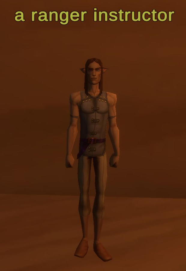 A ranger instructor in Evershade Weald with the full overhead name visible