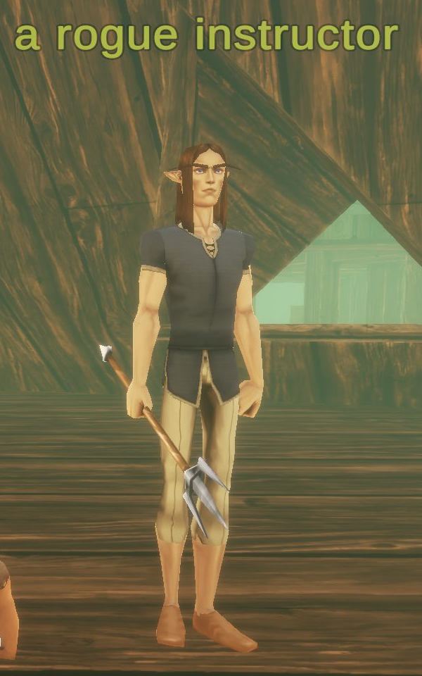 A rogue instructor in Evershade Weald with the full overhead name visible