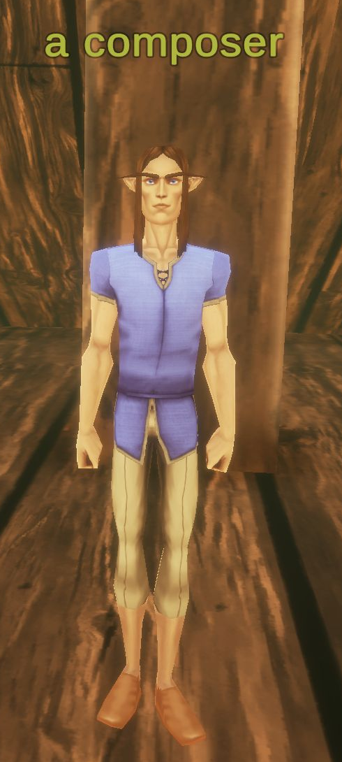 A composer in Evershade Weald with the full overhead name visible