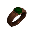 Inlaid Bloodstone Copper Ring