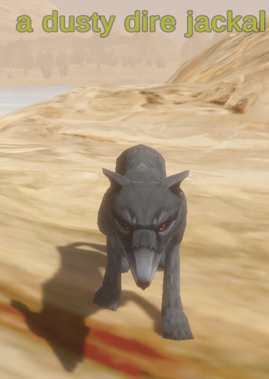 a dusty dire jackal