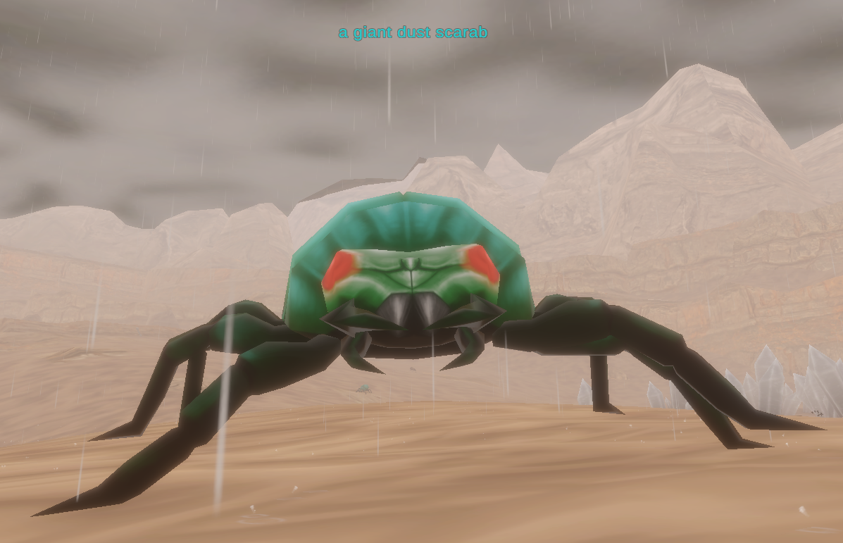 a giant dust scarab