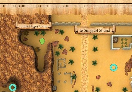 Map detail showing Grave Digger Camp in Night Harbor