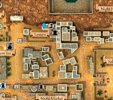 Map detail showing Tannery in Night Harbor