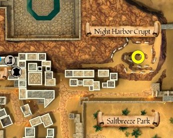 Map detail showing Saltbreeze Crossroads in Night Harbor